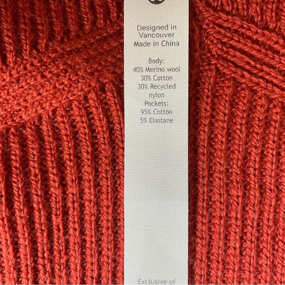 Lululemon Merino Wool-Blend Ribbed Long Wrap Sweater in Cayenne Size 6 - Picture 9 of 10